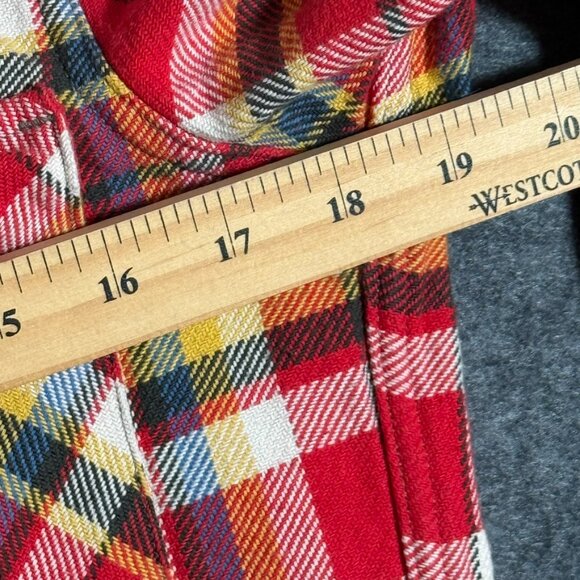Wallace and Barnes Mens Cotton Twill Workshirt Flannel‎ Mens Sz XS Red Plaid Lux - Picture 11 of 13